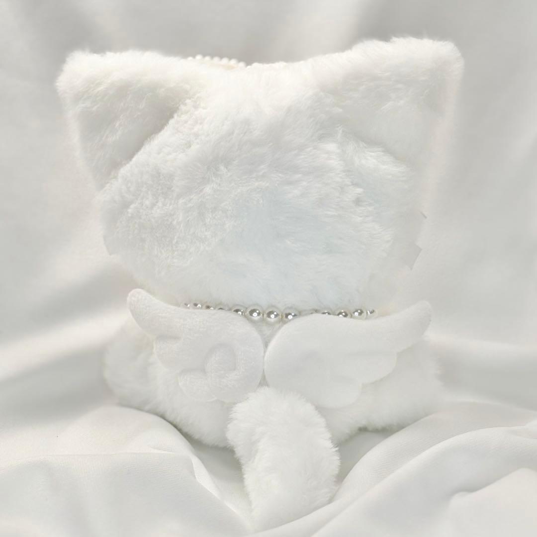 おすわりぬい服　15−16cm 猫　ぬい服　白　にじぬい