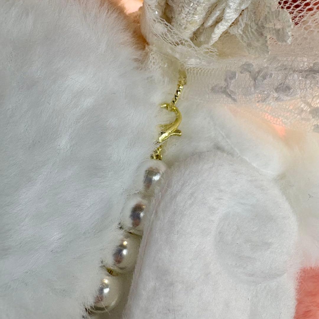 おすわりぬい服　15−16cm 猫　ぬい服　白　にじぬい