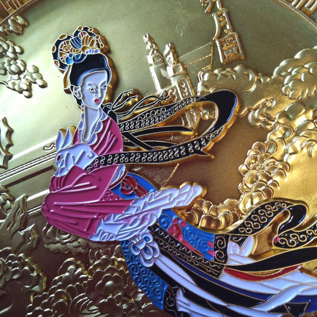 金色の浮世絵風皿