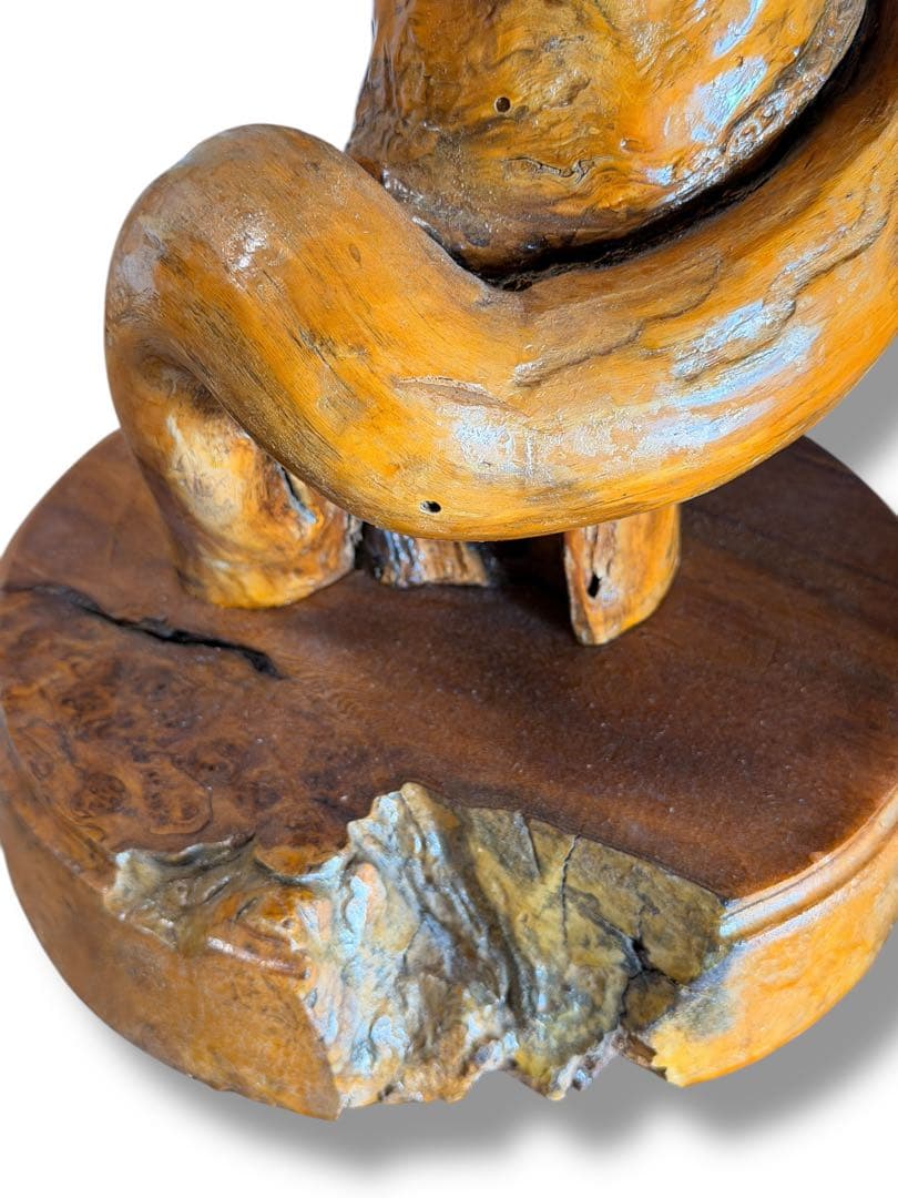 #天然木 木の根　ねじり 花台・飾り台 木製スタンド・テーブル