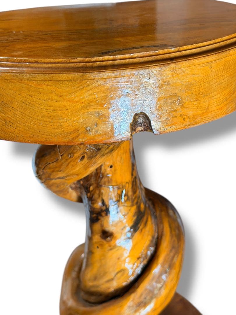 #天然木 木の根　ねじり 花台・飾り台 木製スタンド・テーブル