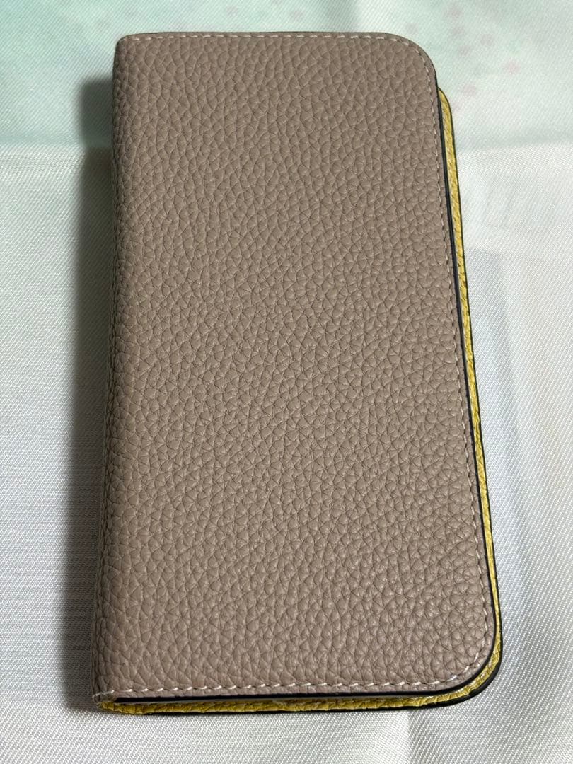BONAVENTURA iPhone14グレージュ×イエロー（ハードケース新品）