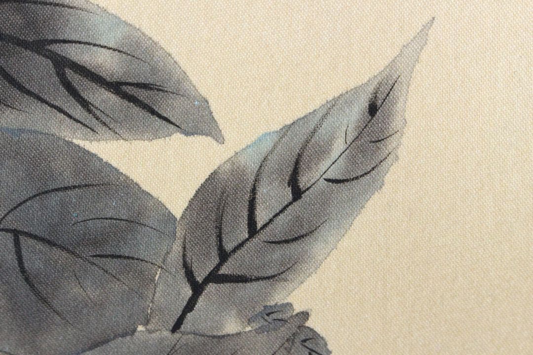 No5207 掛軸　稲垣伯堂　牡丹図　着色絹本　日本画　古画　古美術　送料無料