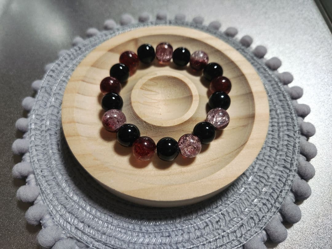 ビーズブレスレット【Mutual loveシリーズ(Black&Red他)】