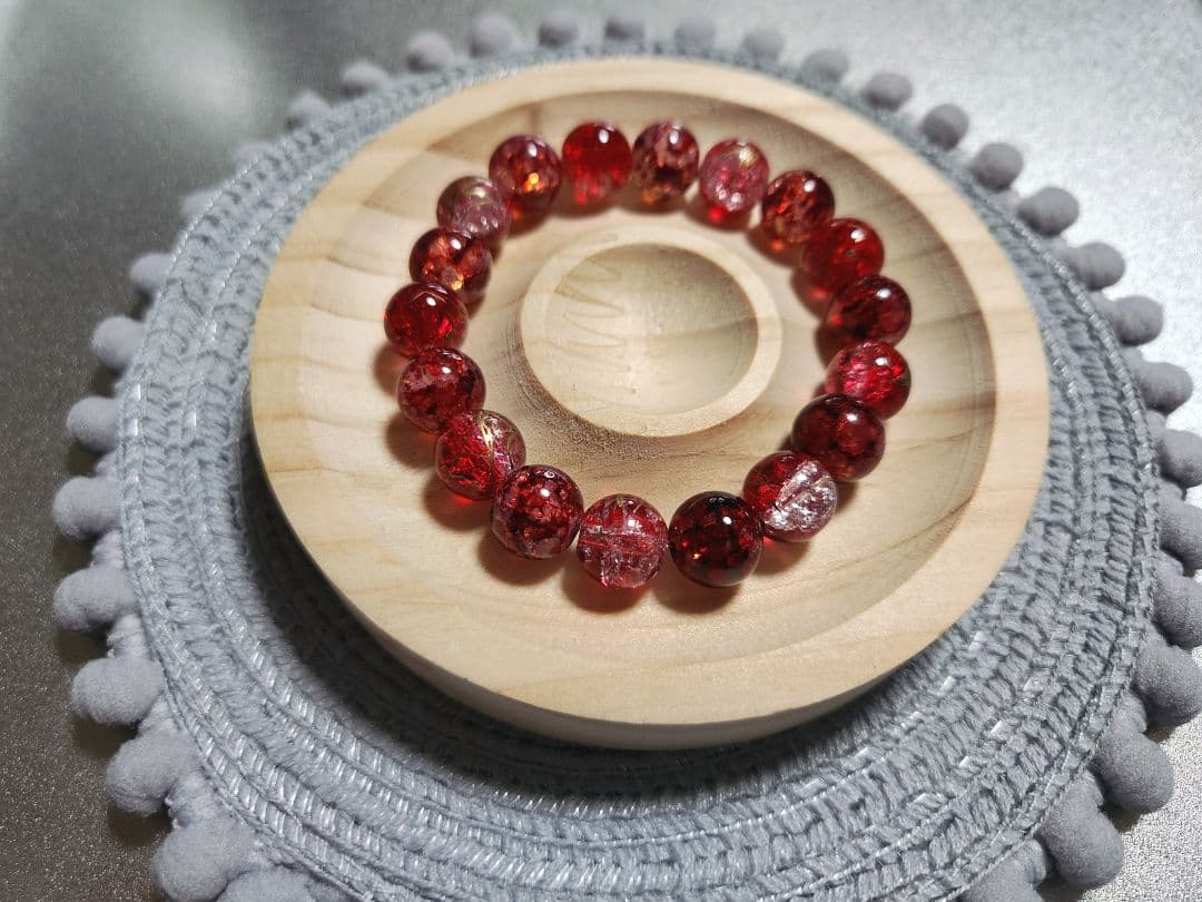 ビーズブレスレット【Mutual loveシリーズ(Black&Red他)】