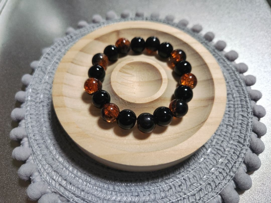 ビーズブレスレット【Mutual loveシリーズ(Black&Red他)】