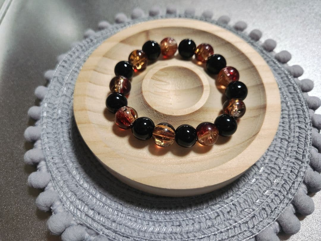 ビーズブレスレット【Mutual loveシリーズ(Black&Red他)】