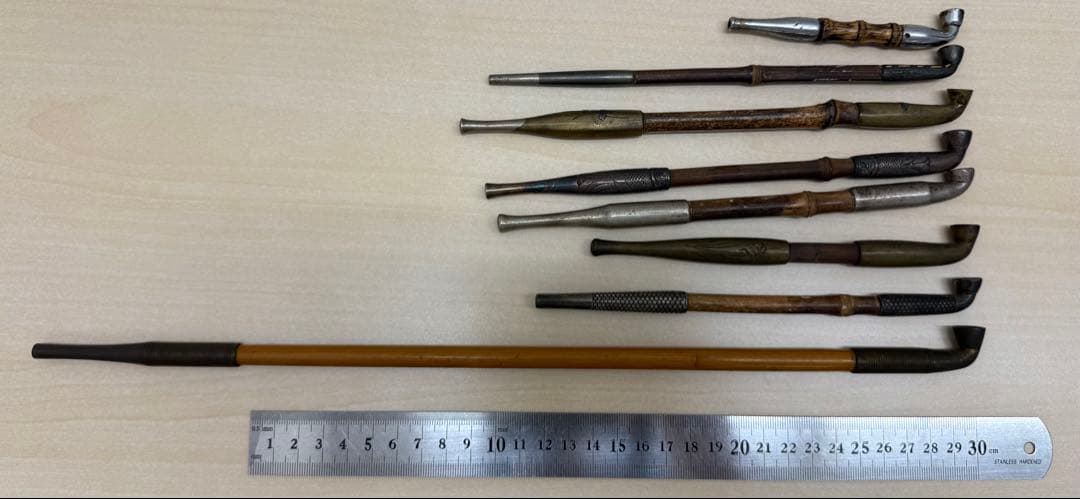 【希少】年代物キセル 8本セット／煙管／アンティーク／江戸・明治〜昭和初期