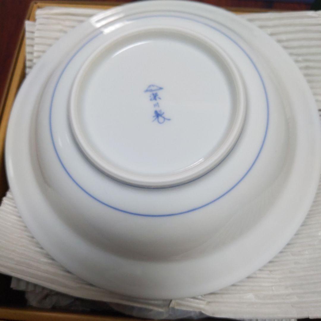 深川製磁　藍ぼたん　深皿　５枚セット