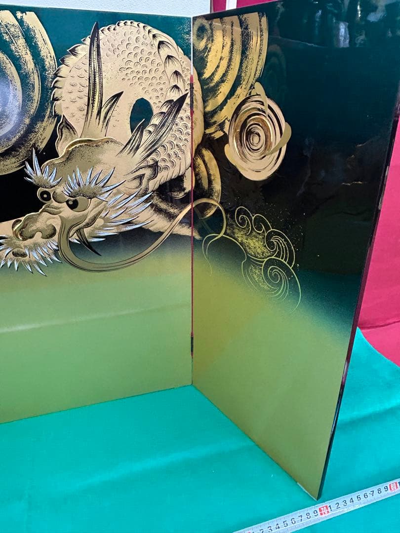 【50】五月人形★龍虎屏風★