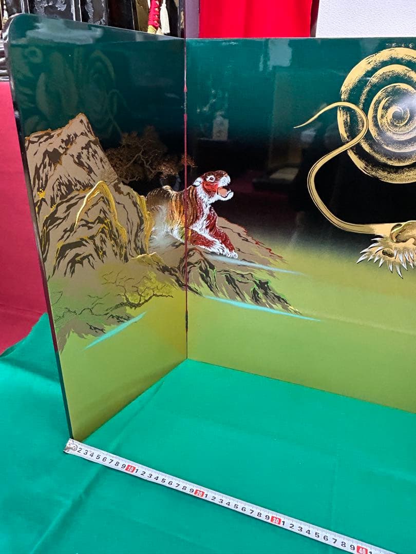 【50】五月人形★龍虎屏風★