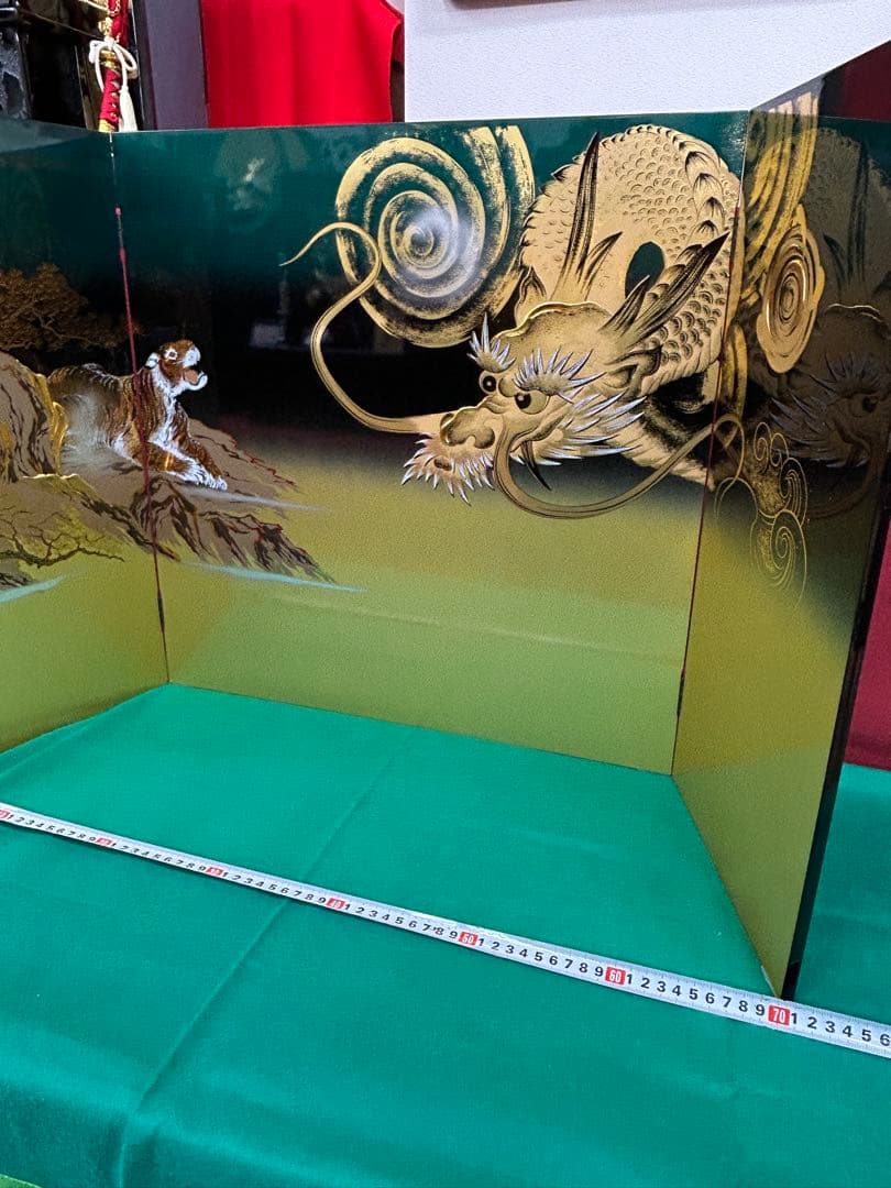 【50】五月人形★龍虎屏風★