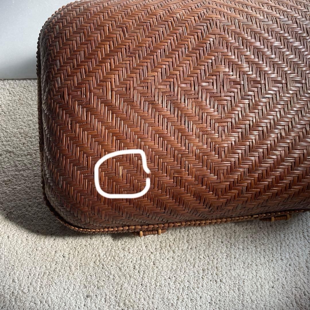 昭和レトロ 柳行李 竹編み かごバッグ バスケット 和装バッグ大43cm