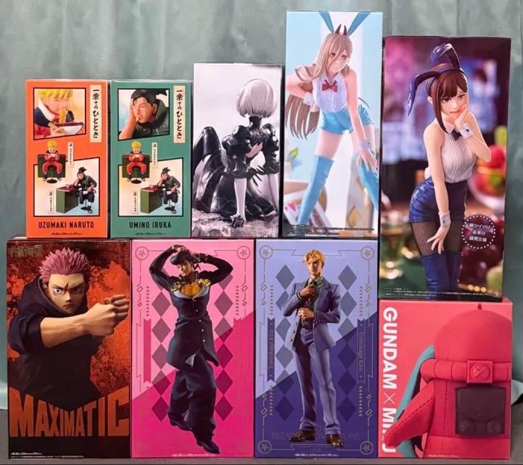プライズフィギュア 9個 まとめ売り ジョジョ ナルト チェンソーマン 2B