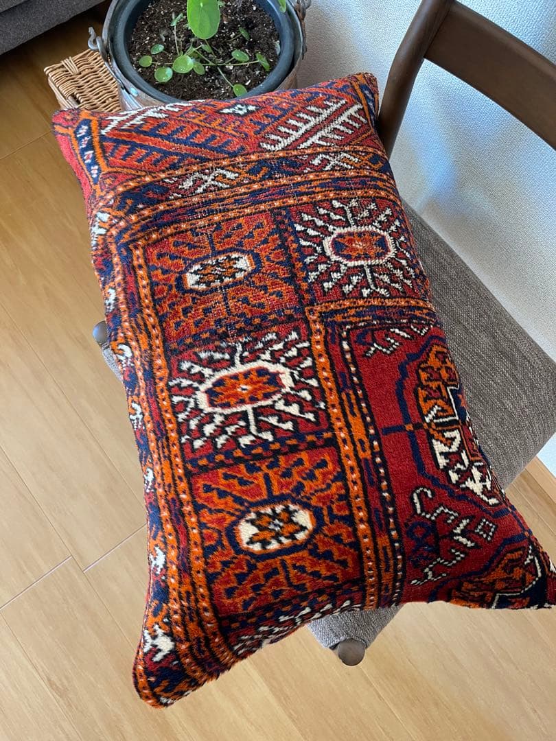 クッションカバー 　トルクメン絨毯　 41x66cm