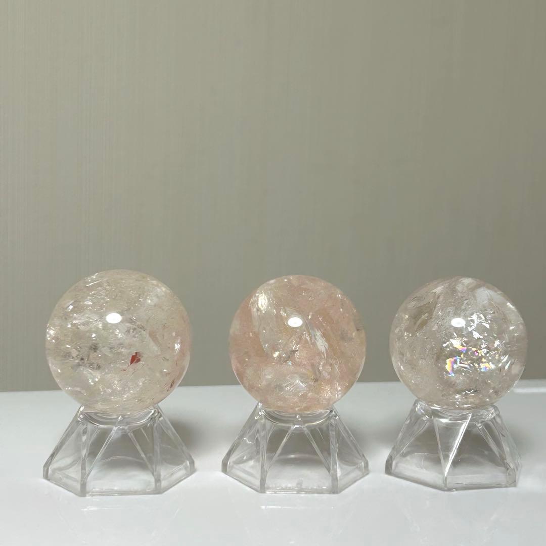 ピンククォーツ スフィア 天然石 置物