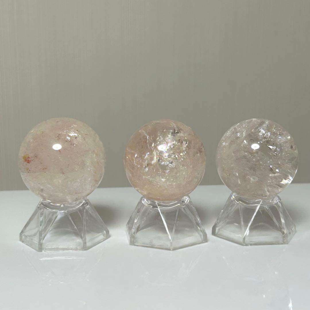 ピンククォーツ スフィア 天然石 置物