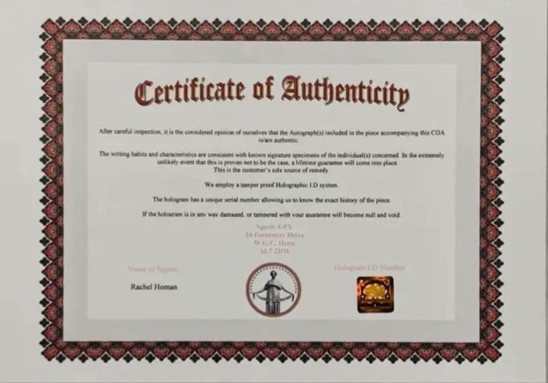 レイチェル・ホーマン 直筆サイン付き カナダ代表 カーリング 証明書付き 1枚