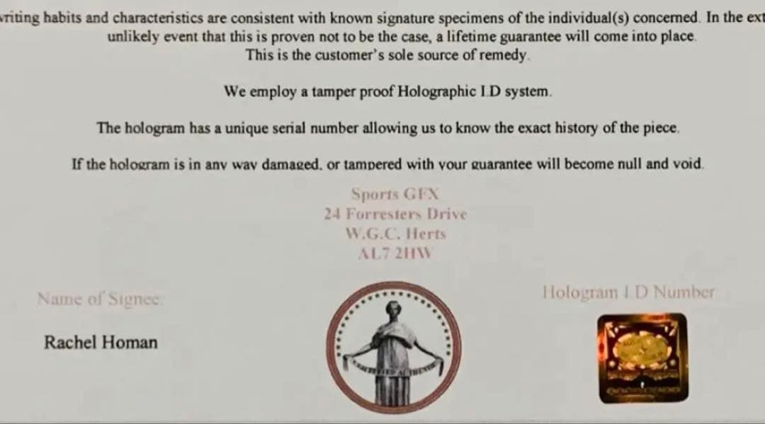 レイチェル・ホーマン 直筆サイン付き カナダ代表 カーリング 証明書付き 1枚