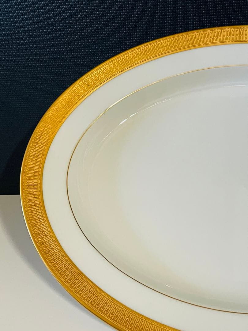 ノリタケ ゴールドオーバルプレート 大皿　GRANDRIDGE 3003 金彩