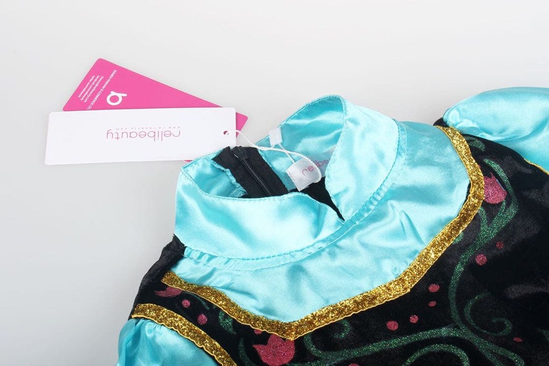 新品未使用 子供用 アナ雪のロングドレスセット 衣装 Wig付き キッズコスプレ