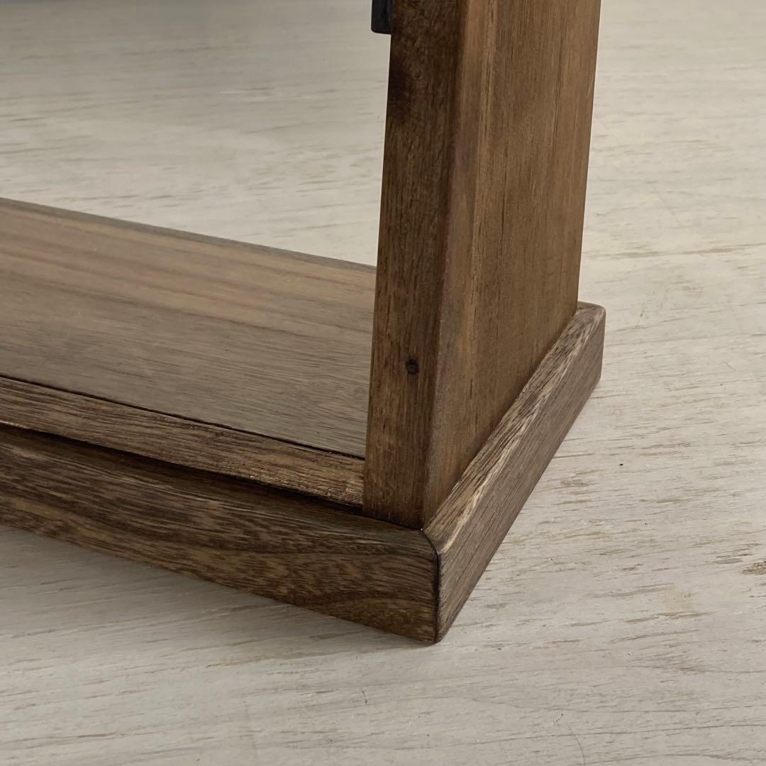 g290 古い木製 傾斜のガラスケース 3段 卓上ショーケース オープンタイプ