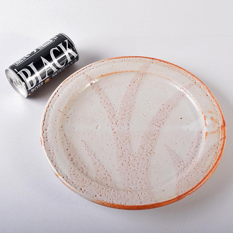 和食器　美濃焼　安藤日出武作　紅志野　草文　平皿　五客　共箱　M　R7893B