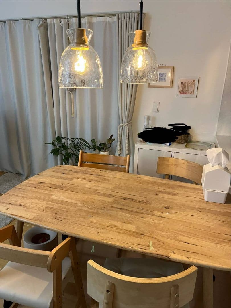 クリアガラス ペンダントライト 2灯（電球別）