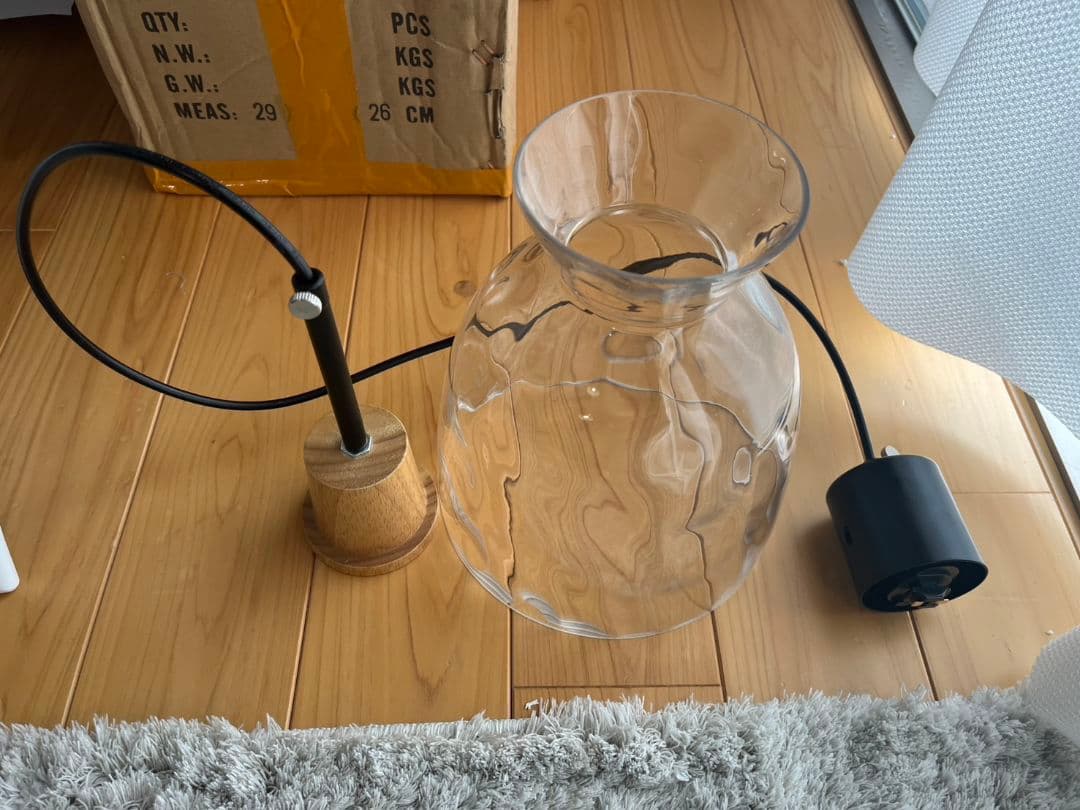 クリアガラス ペンダントライト 2灯（電球別）