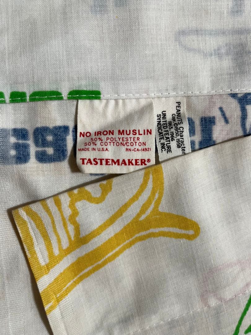 スヌーピー柄　シーツ　ベットカバーUSA製　ビンテージ　再お値下げ致しました❣️