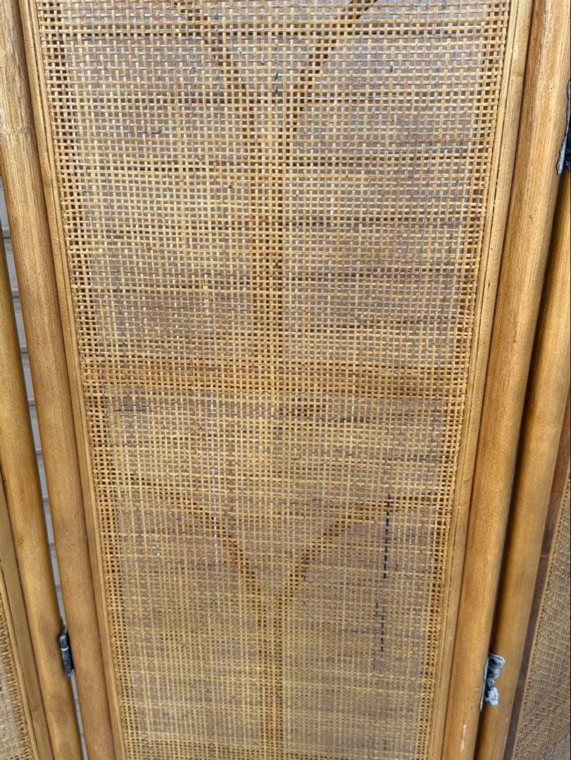 【送料込み】ラタン家具　パーテーション　4連　アーチ型　籐家具　ジャパンディ家具