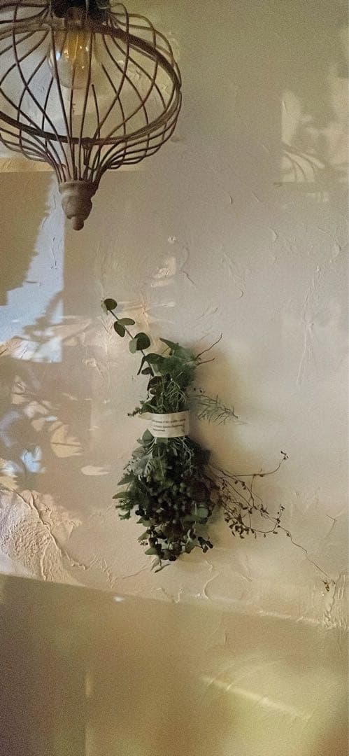 かお〜アンティークあじさいとグリーン実物のリース○葡萄とユーカリのスワッグ