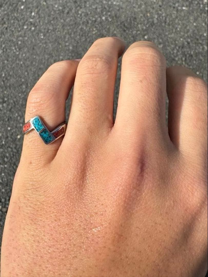 Vintage ズニ　シルバー　コーラル　リング