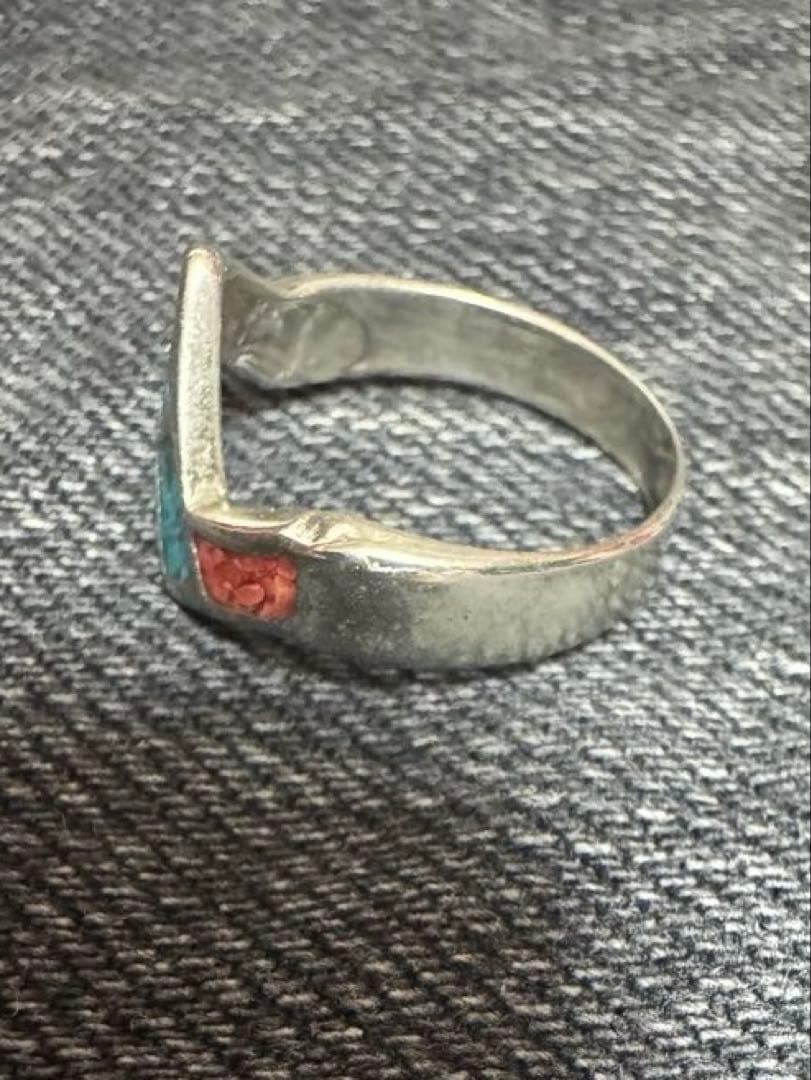 Vintage ズニ　シルバー　コーラル　リング