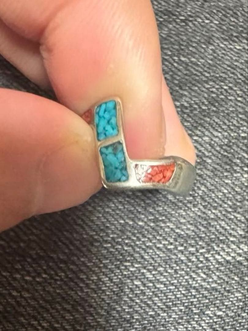 Vintage ズニ　シルバー　コーラル　リング