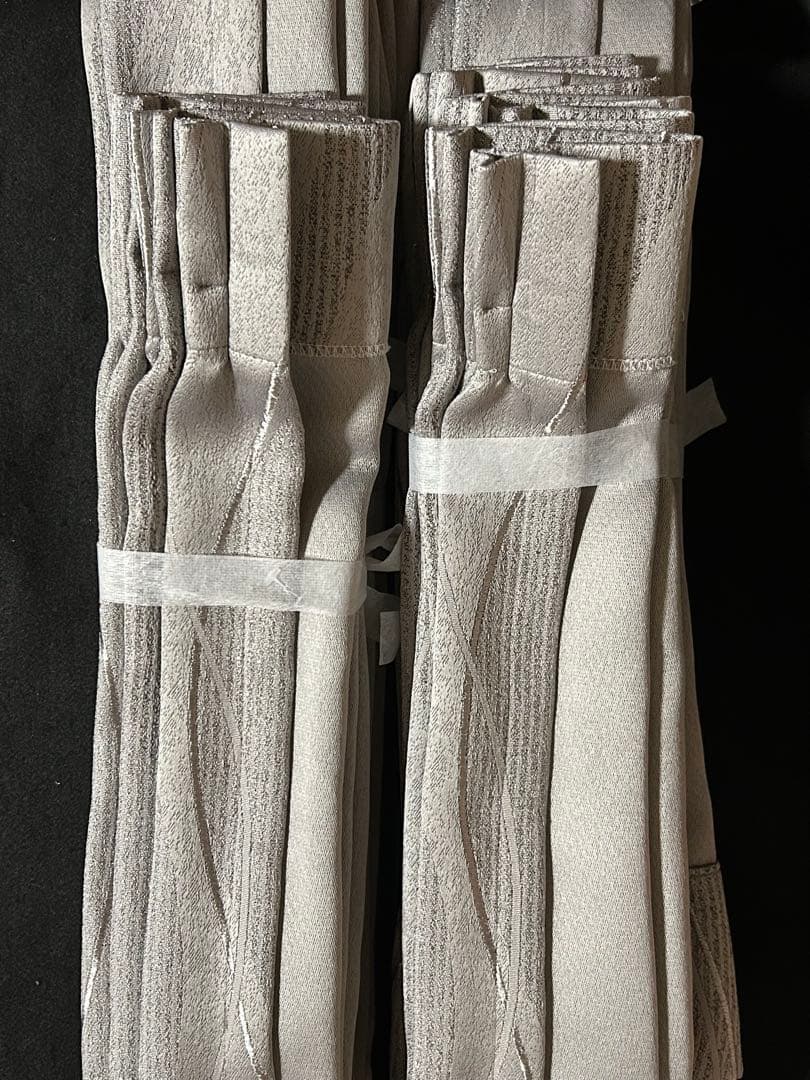 オーダーカーテン ２枚(フック付き) タッセル２本 新品未使用品