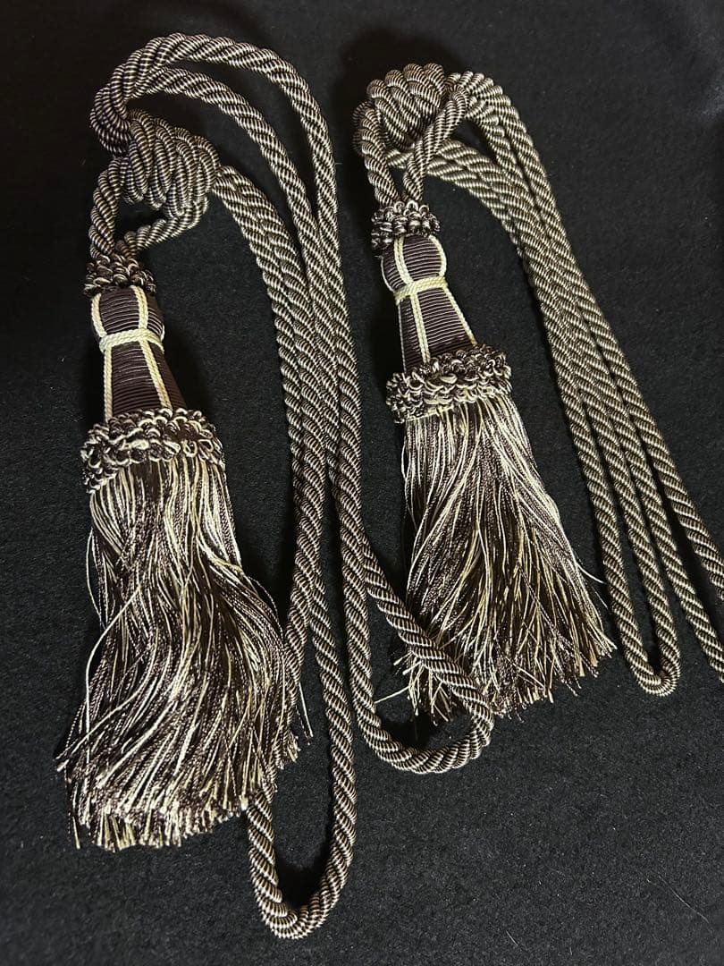 オーダーカーテン ２枚(フック付き) タッセル２本 新品未使用品