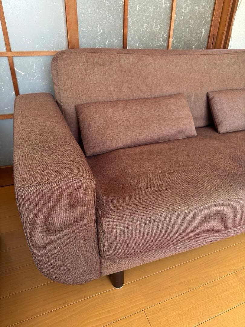 スミシア・インテリア　ブラウン　2.5人掛けソファ