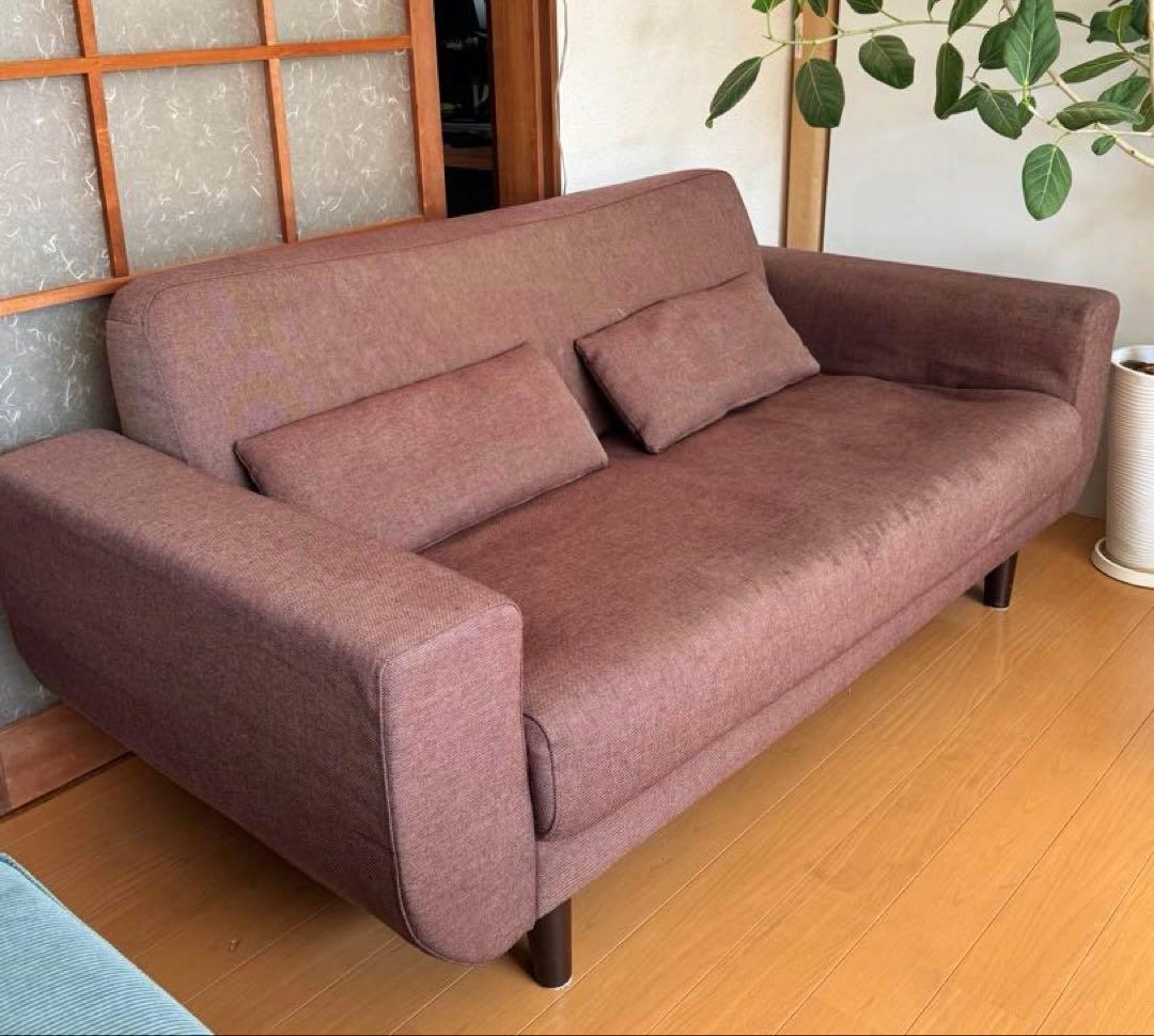 スミシア・インテリア　ブラウン　2.5人掛けソファ