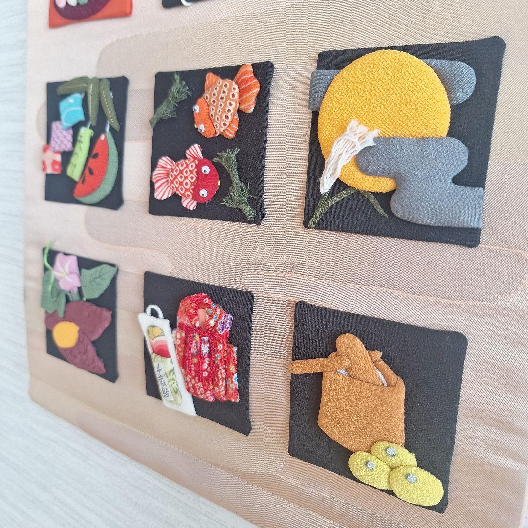 【ひまわり様】押絵　季節のカレンダー　タペストリー