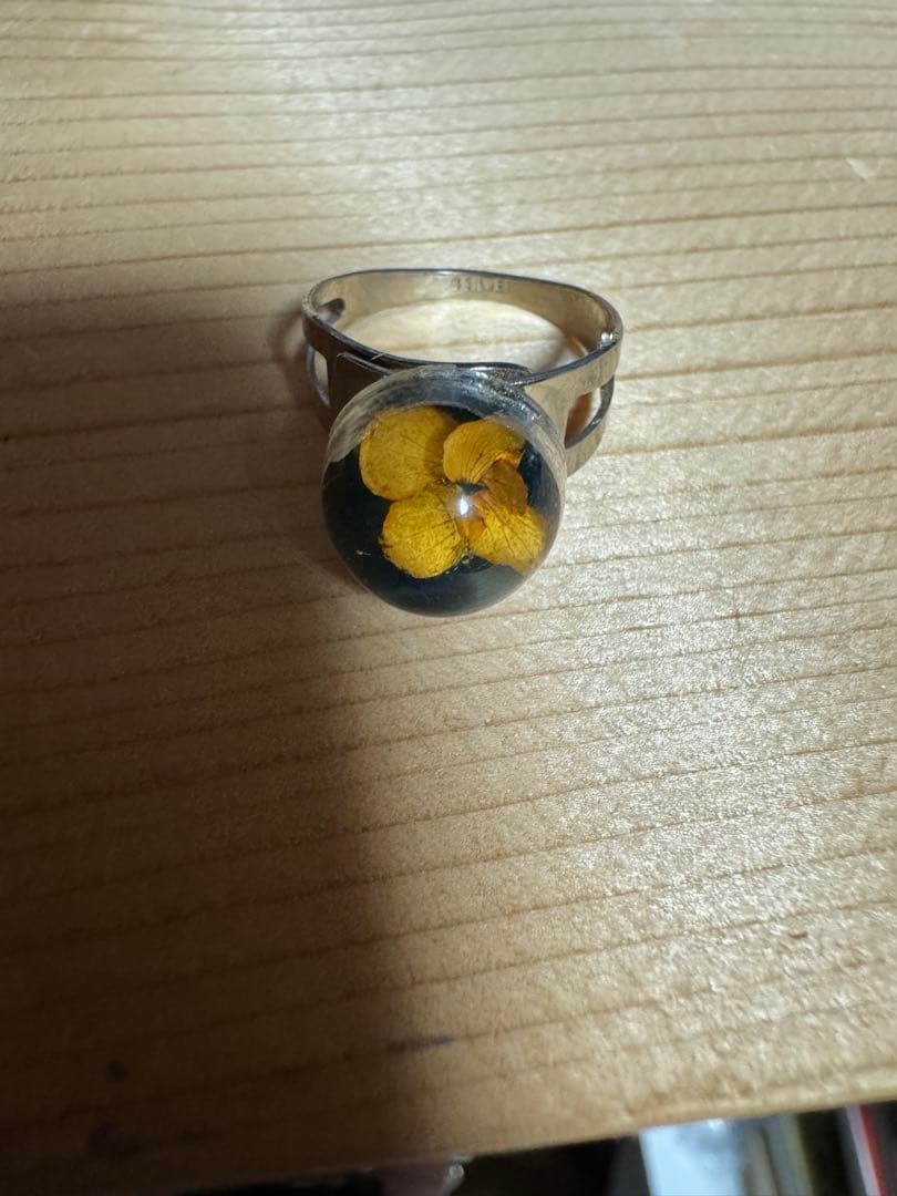 Vintage シルバー　925 フラワー　リング