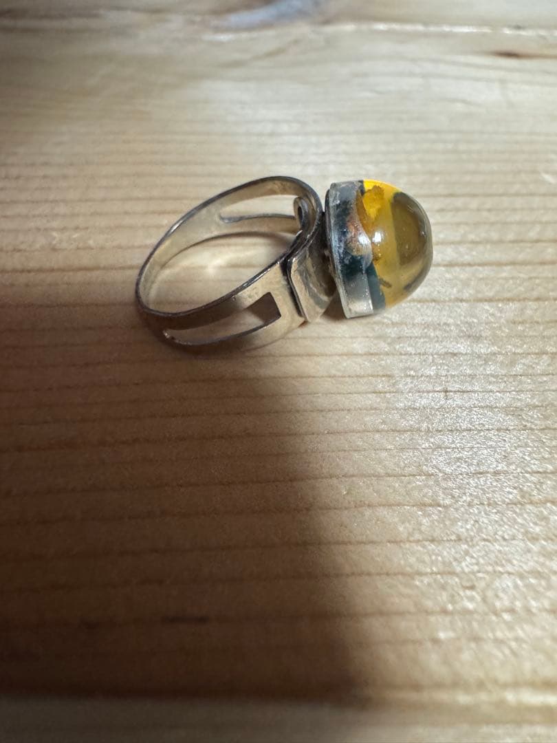 Vintage シルバー　925 フラワー　リング