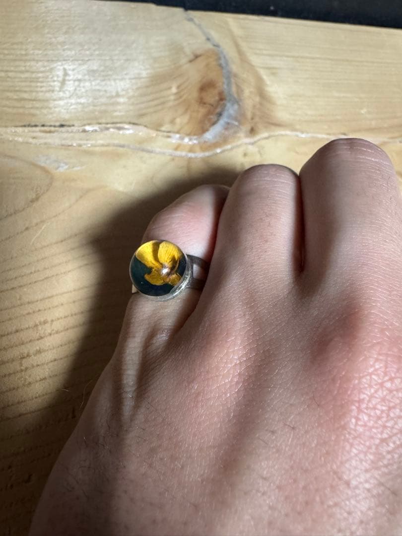 Vintage シルバー　925 フラワー　リング