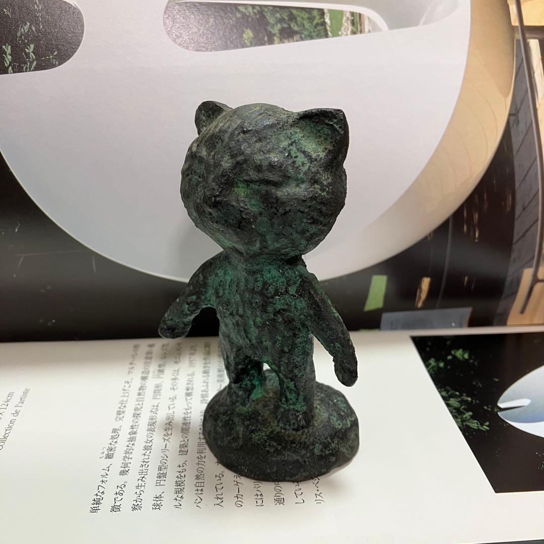 オブジェ　オリジナルキャラクター　にゃんタロス　金属　猫の置物　ネコ　インテリア