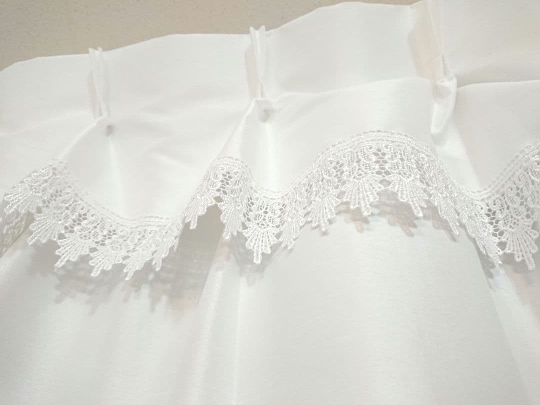 シャンタンマクラメカーテン（2枚組）
　　　　cmシャンタンマクラメホワイ