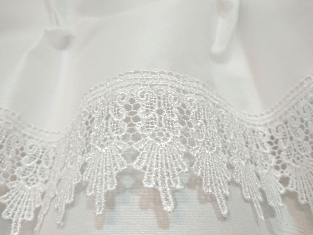 シャンタンマクラメカーテン（2枚組）
　　　　cmシャンタンマクラメホワイ