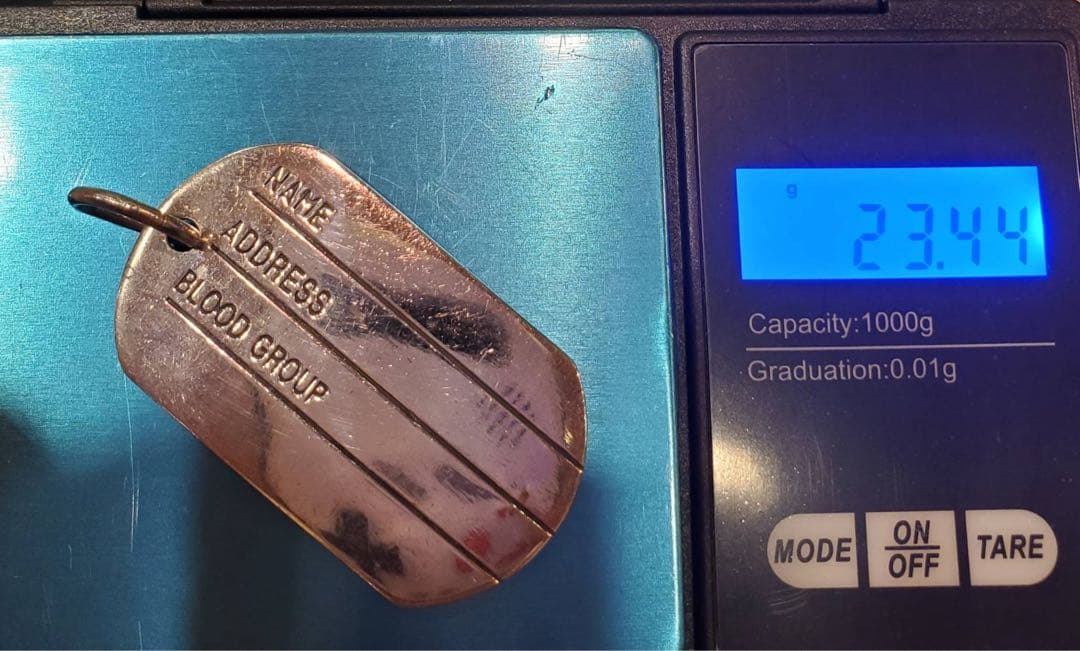 美品シルバー925ドックタグペンダントDogtag