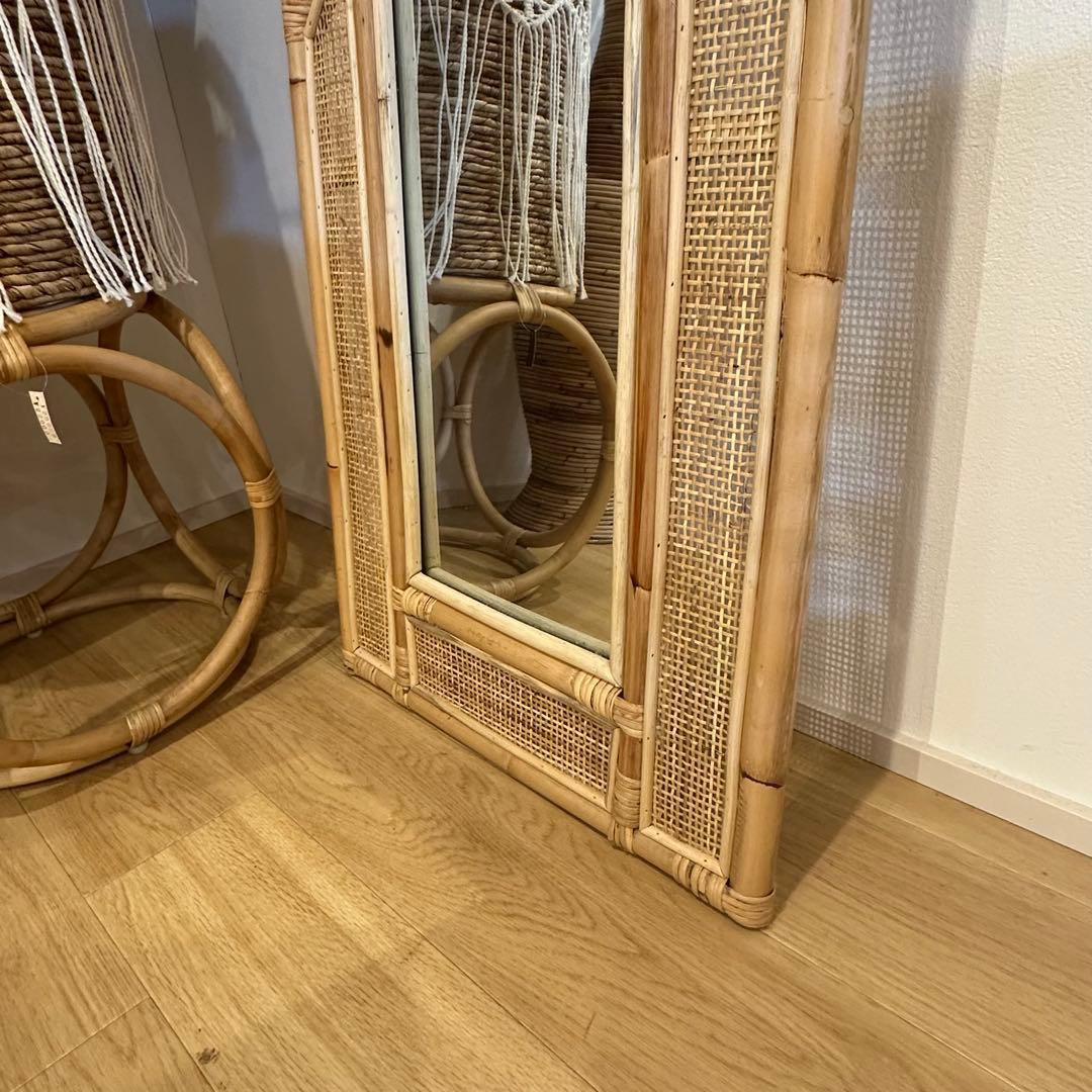 【在庫処分】バリ島ラタンミラー　姿見　高さ150cm 通常66,000円がなんと