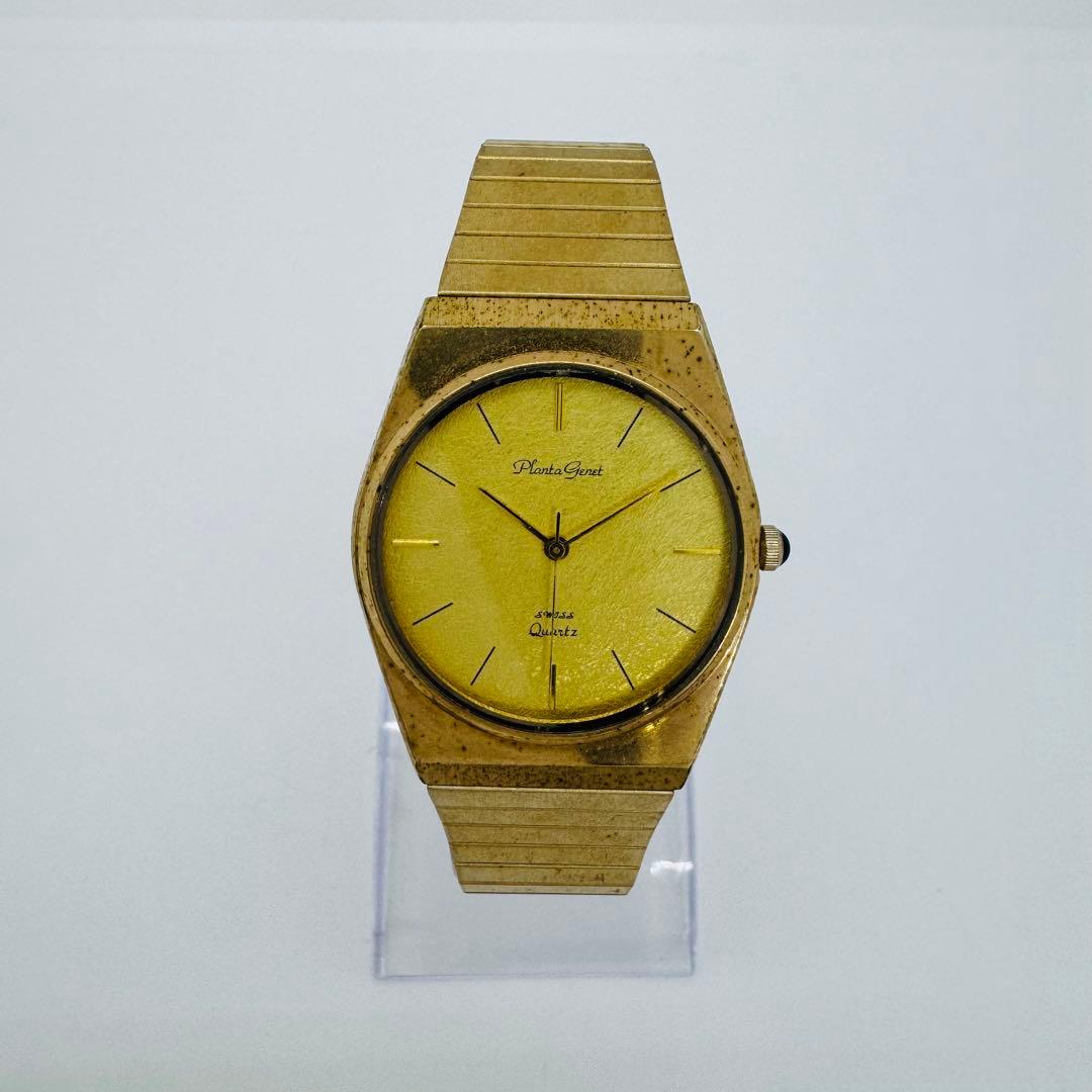 ✨PlantaGenet✨プランタジェネット✨ゴールド文字盤✨クォーツ✨腕時計✨