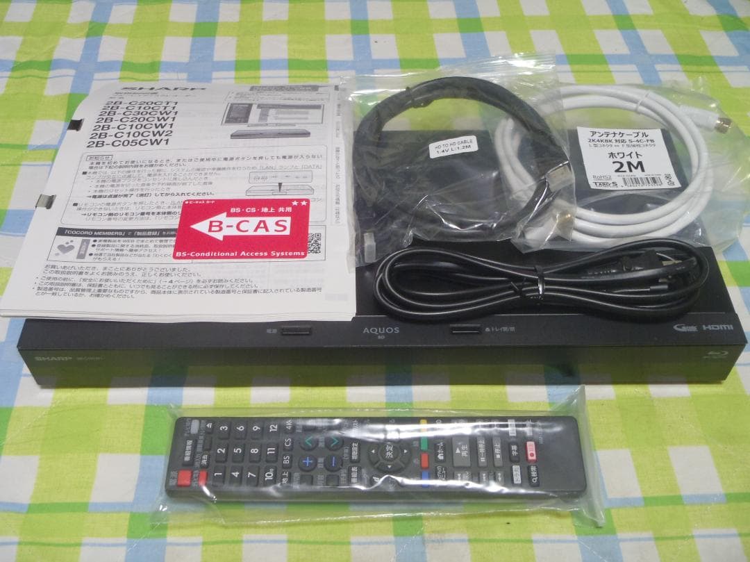 SHARP AQUOS ブルーレイレコーダー 2B-C10CW1 ２０２１年製
